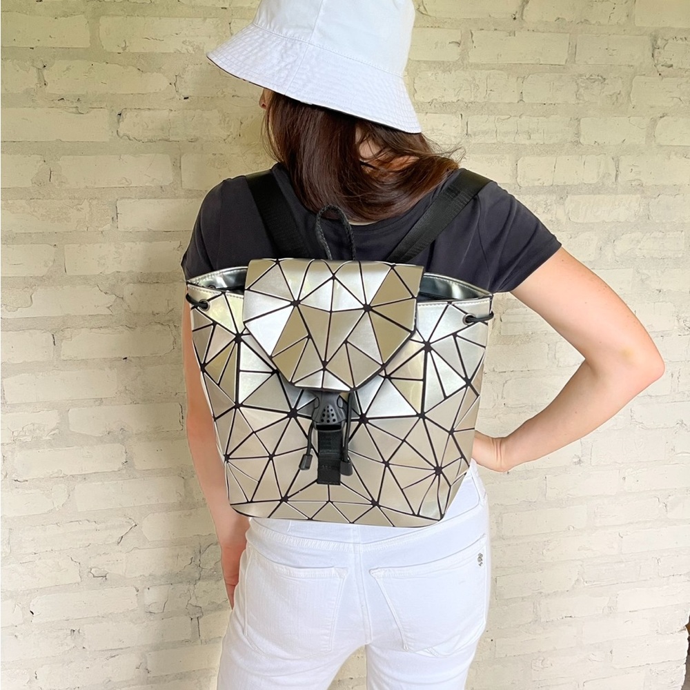 Geometric Silver Backpack - image 1